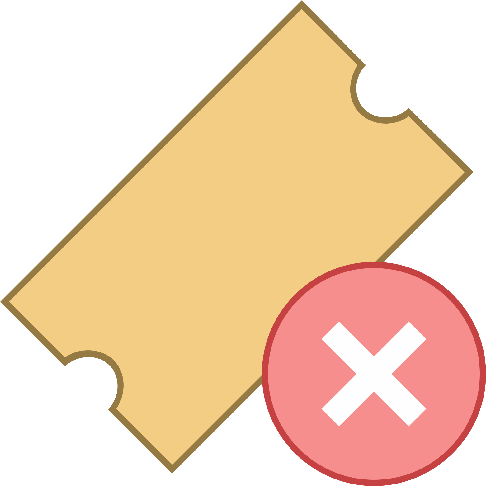 Delete Ticket Icon - Vector Graphics Clipart (1600x1600), Png Download