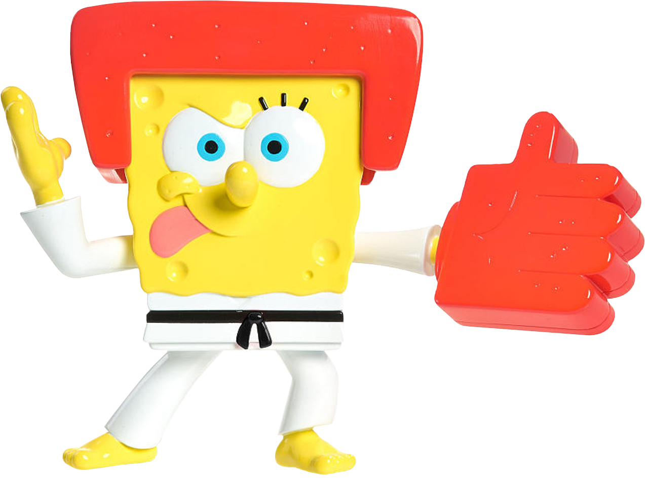 Karate Spongebob Action Figure - Sponge Bob Karate Chopper Clipart (1273x948), Png Download