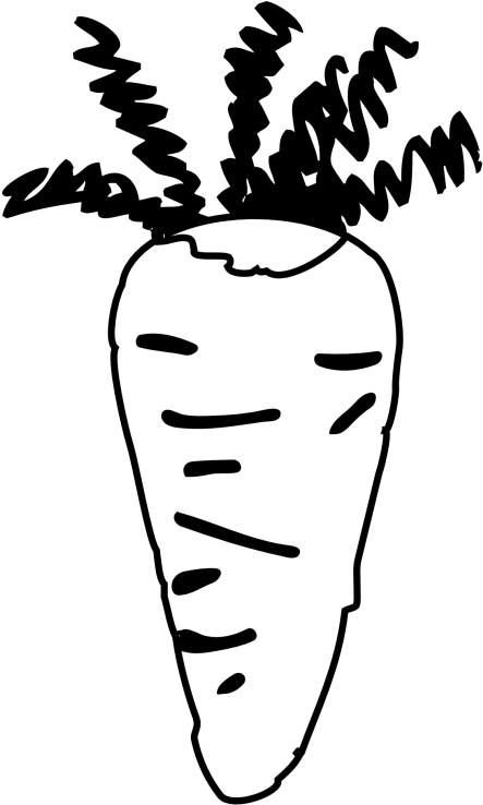 Carrot Clipart Black And White - Carrot Clip Art - Png Download (526x800), Png Download