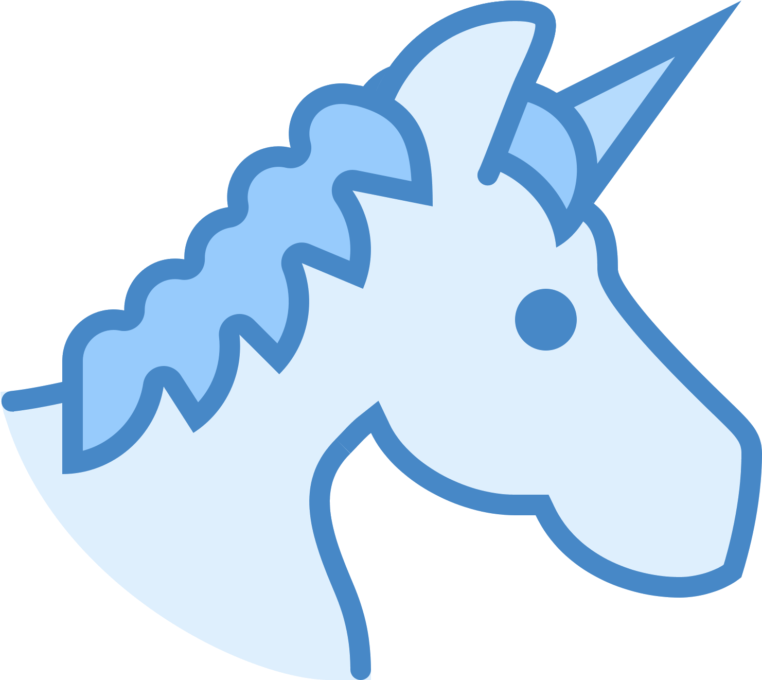 This Icon Represents A Unicorn - Unicorn Icon Blue Clipart (1600x1600), Png Download