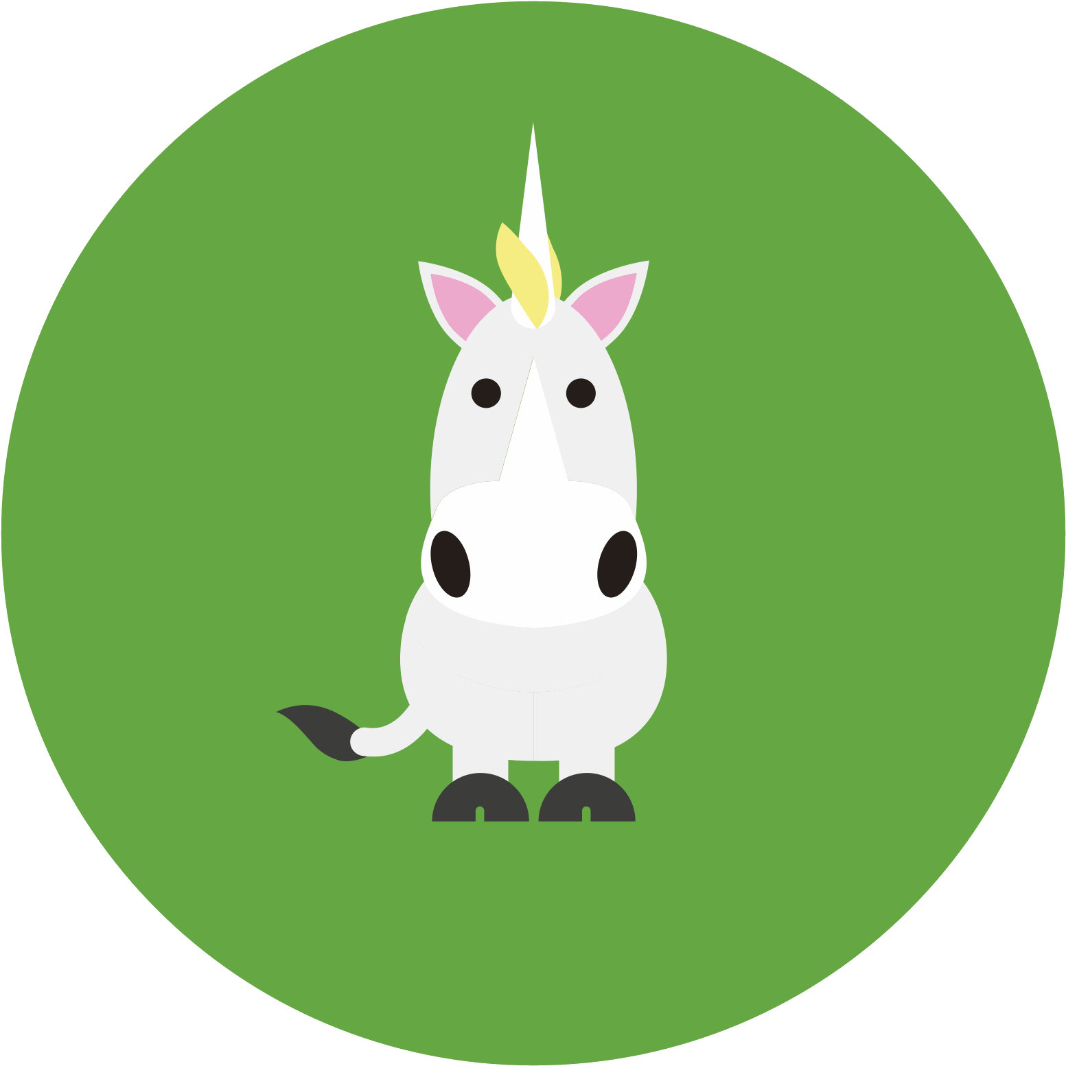 This Icon Represents A Unicorn - Cartoon Clipart (1600x1600), Png Download
