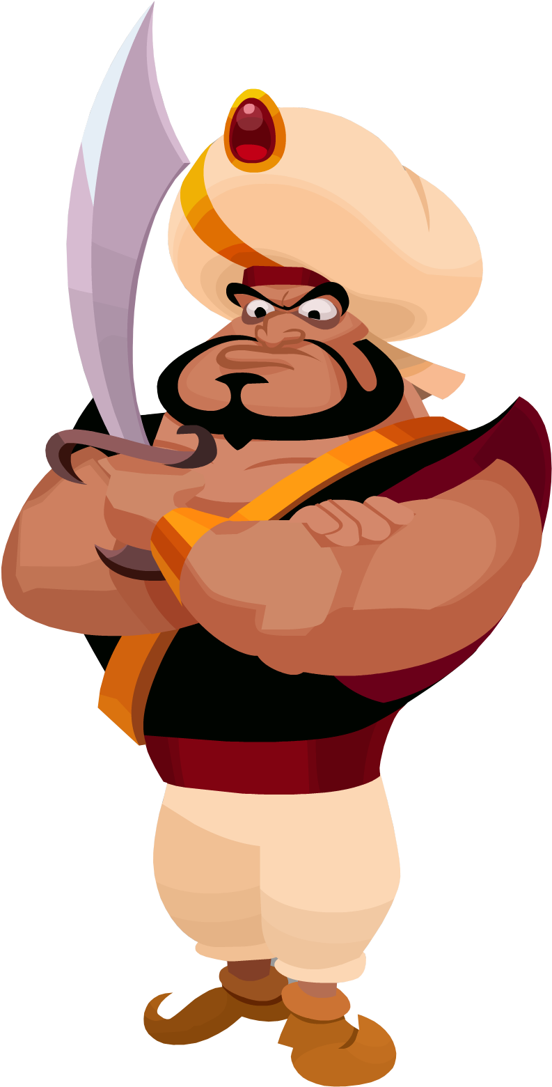 Kinda Like This But He Has A A Handlebar Mustache - Razoul Aladdin Png Clipart (950x1660), Png Download