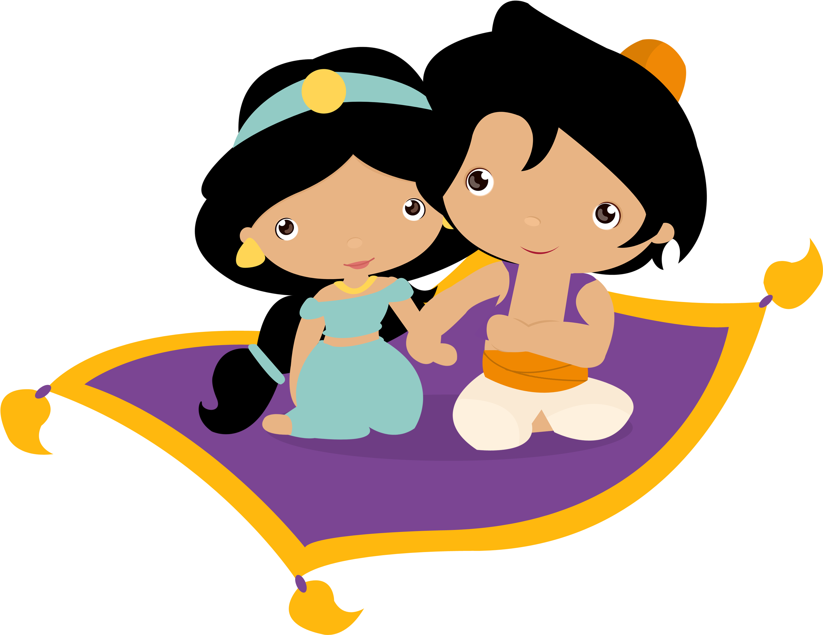 Princesinha Jasmine - Minus - Aladdin Cute Png Clipart (900x704), Png Download