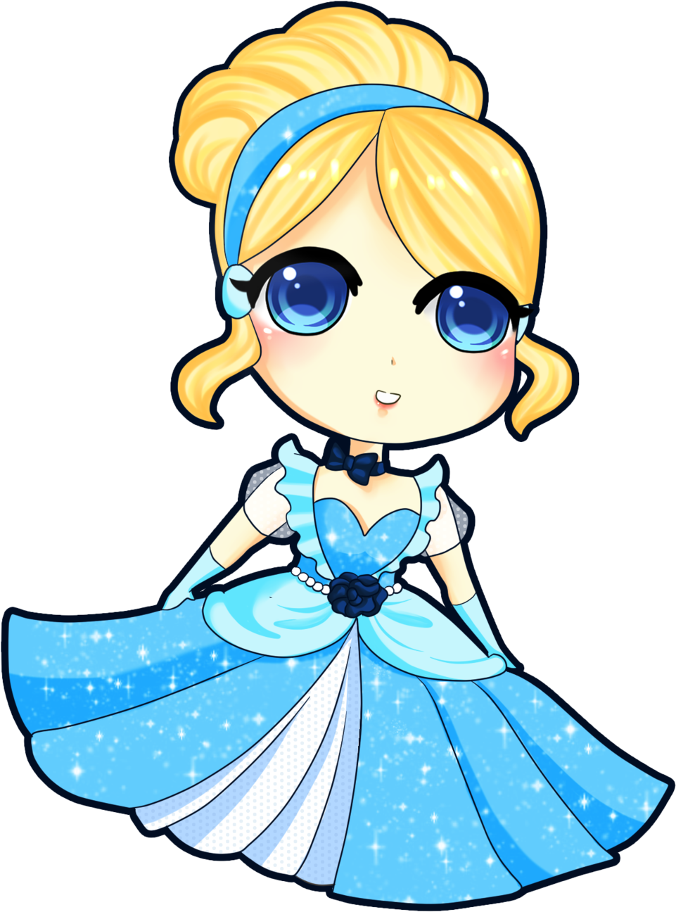 Chibi Cinderella By Rinadon - Disney Princess Chibi Png Clipart (770x1037), Png Download