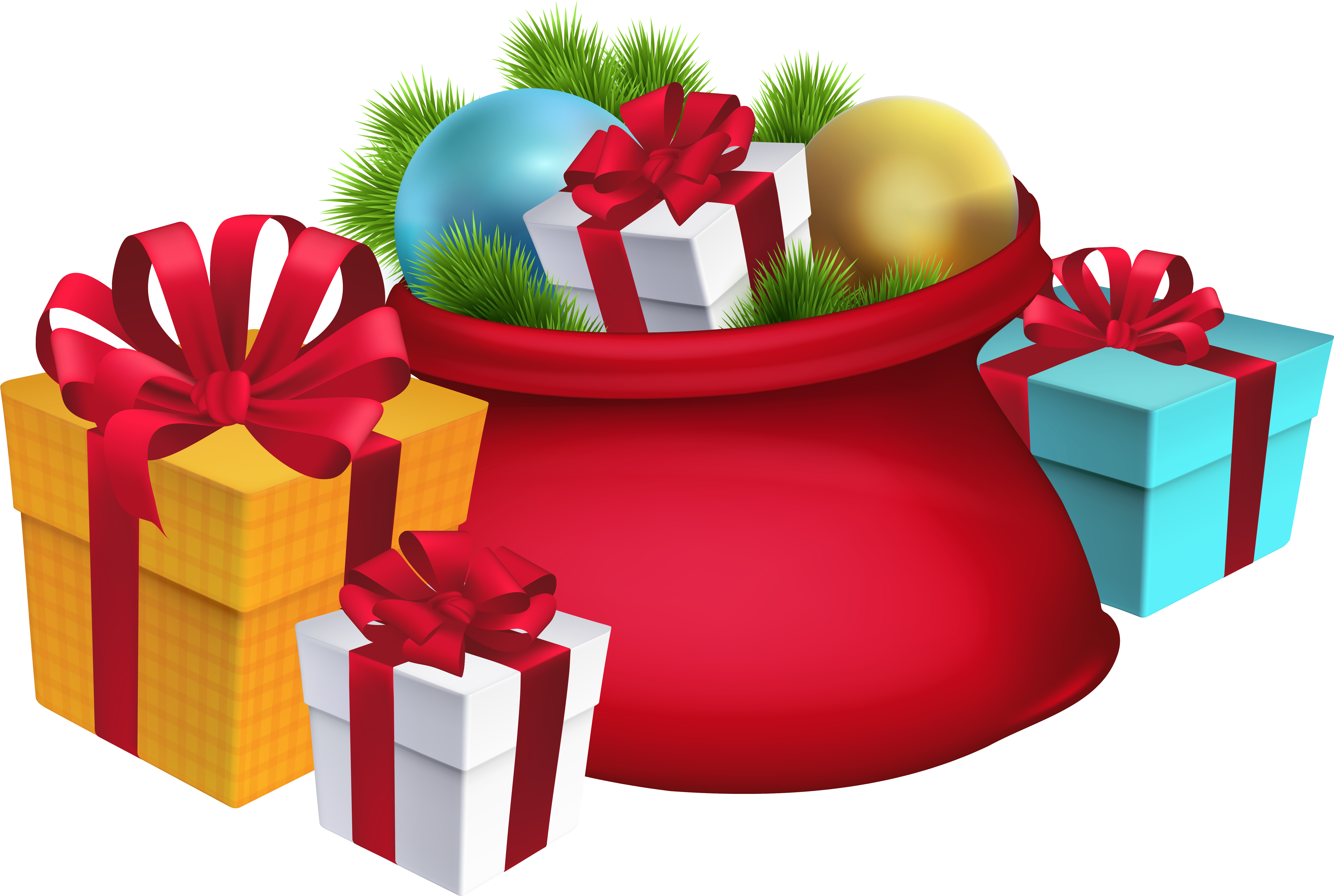 Santa Decorating Cliparts - Christmas Printable Loot Bags - Png Download (6240x4193), Png Download