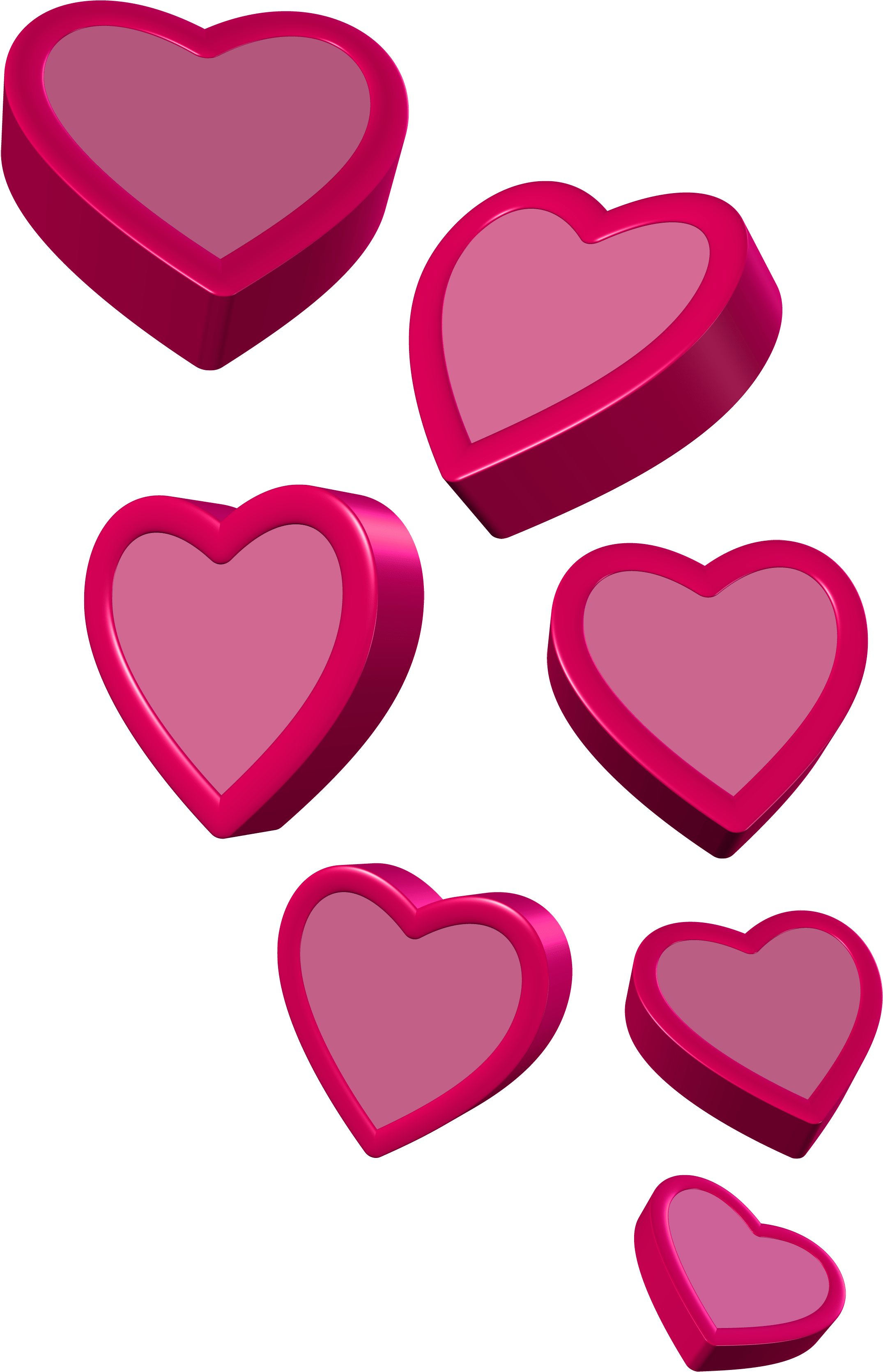 Love Hearts Png Pink Clipart (2313x3565), Png Download