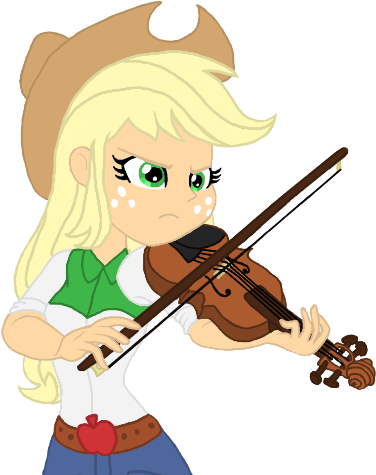Violin Clipart Simple Cartoon - Applejack Cowgirl - Png Download (792x968), Png Download