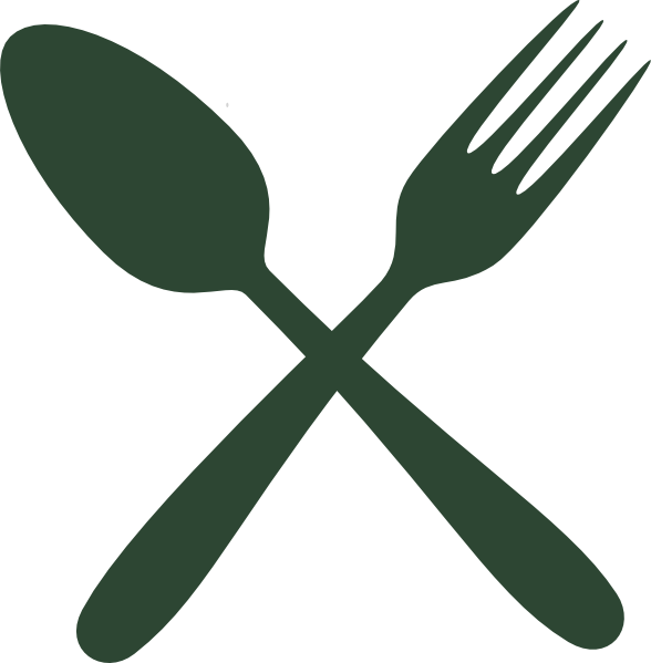 Green Cutlery Clip Art - Spoon And Fork Cross Png Transparent Png (588x599), Png Download