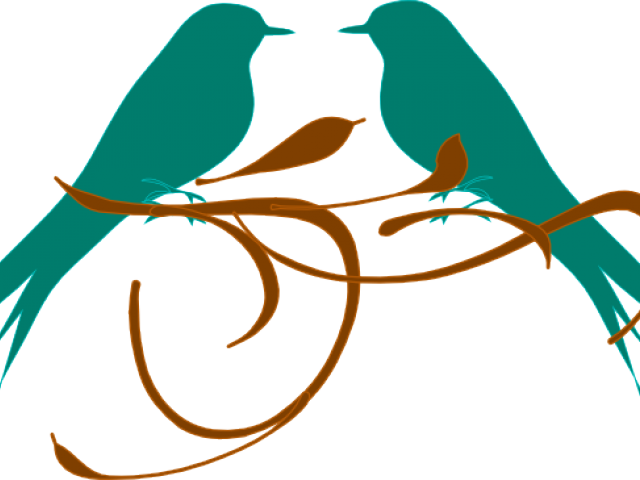 Love Birds Clipart Two - Clipart Black And White Love - Png Download (640x480), Png Download