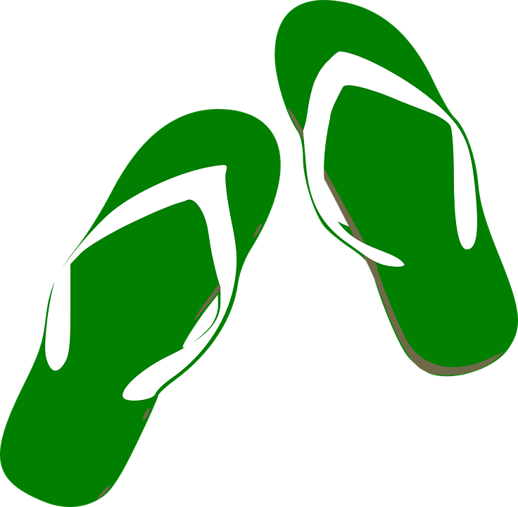 Flip Flops Clip Art Clipart Cliparts For You - Green Flip Flop Clip Art - Png Download (600x587), Png Download