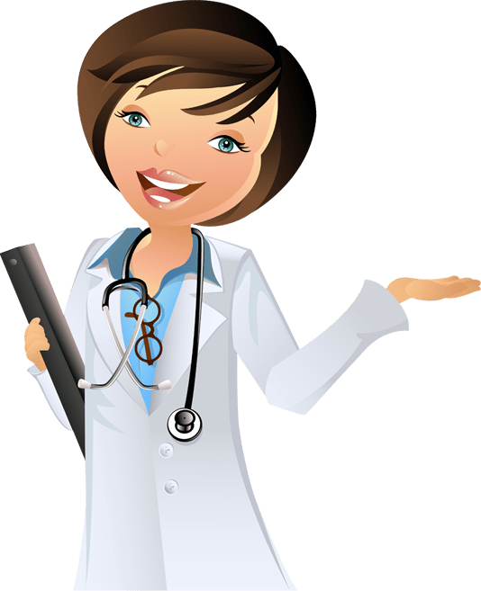 Girl Doctor Cartoon Png Clipart (534x657), Png Download