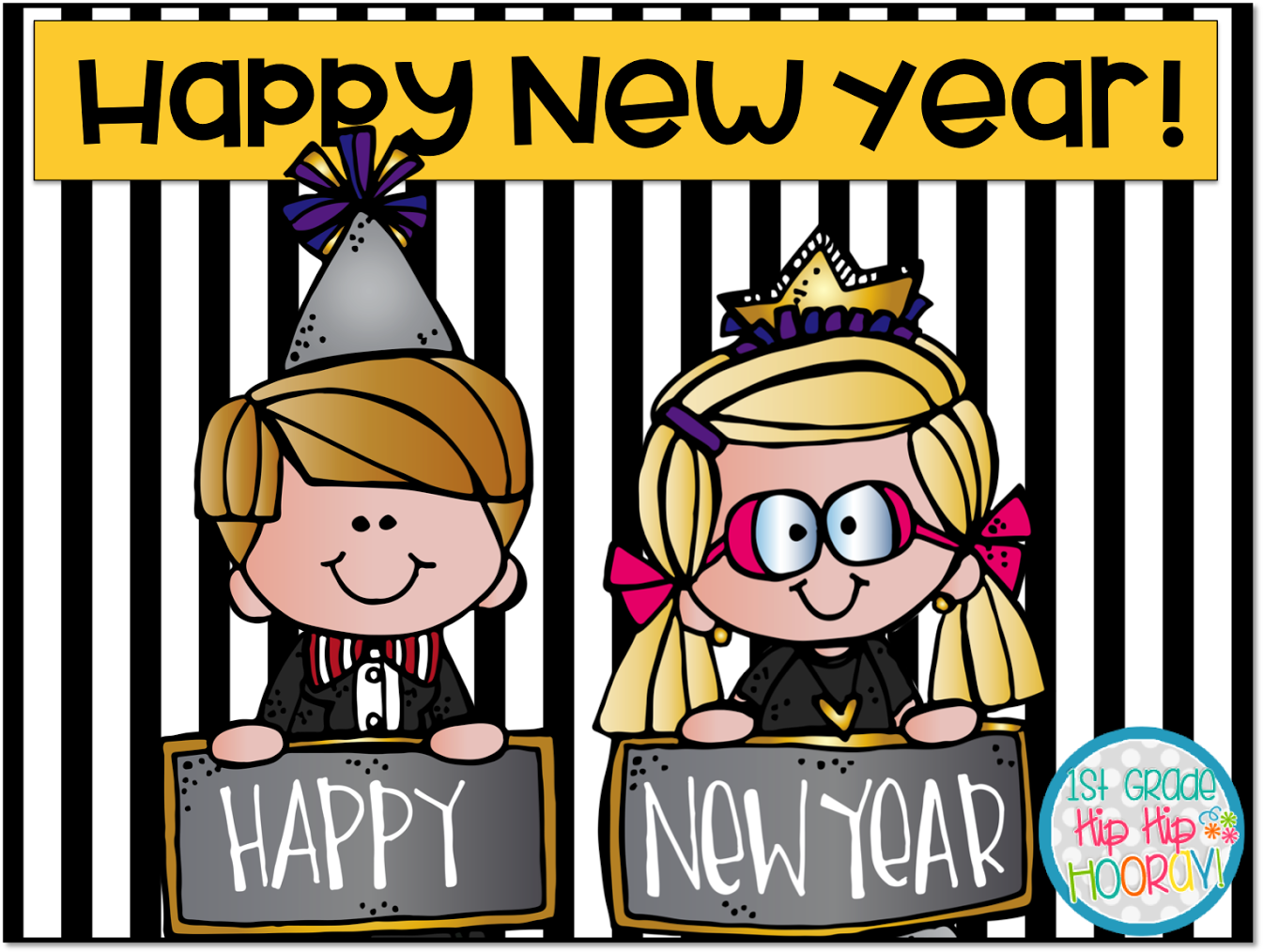 Happy New Year - Cartoon Clipart (1600x1017), Png Download