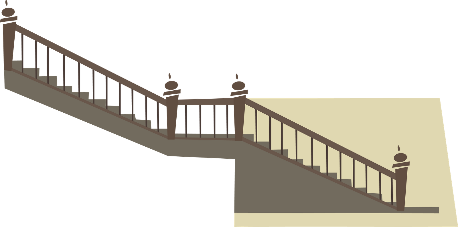 Clipart - Stairs In House Cartoon - Png Download (1600x794), Png Download
