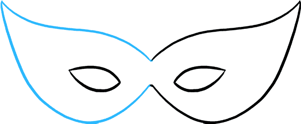 How To Draw Mardi Gras Mask Clipart (680x678), Png Download