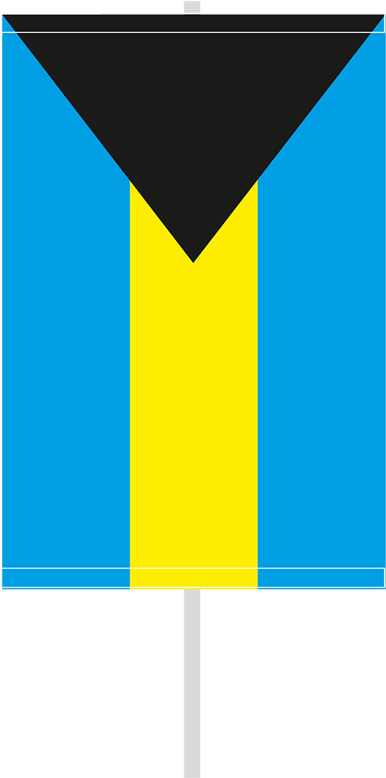 Vertical Flag With Flagpole - Bahamas Clipart (591x1132), Png Download