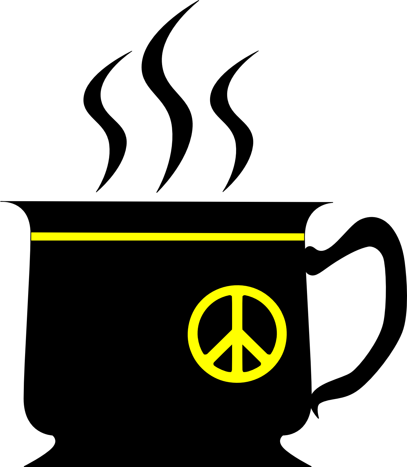 Peace Sign Clipart Yellow - Png Download (1331x1525), Png Download