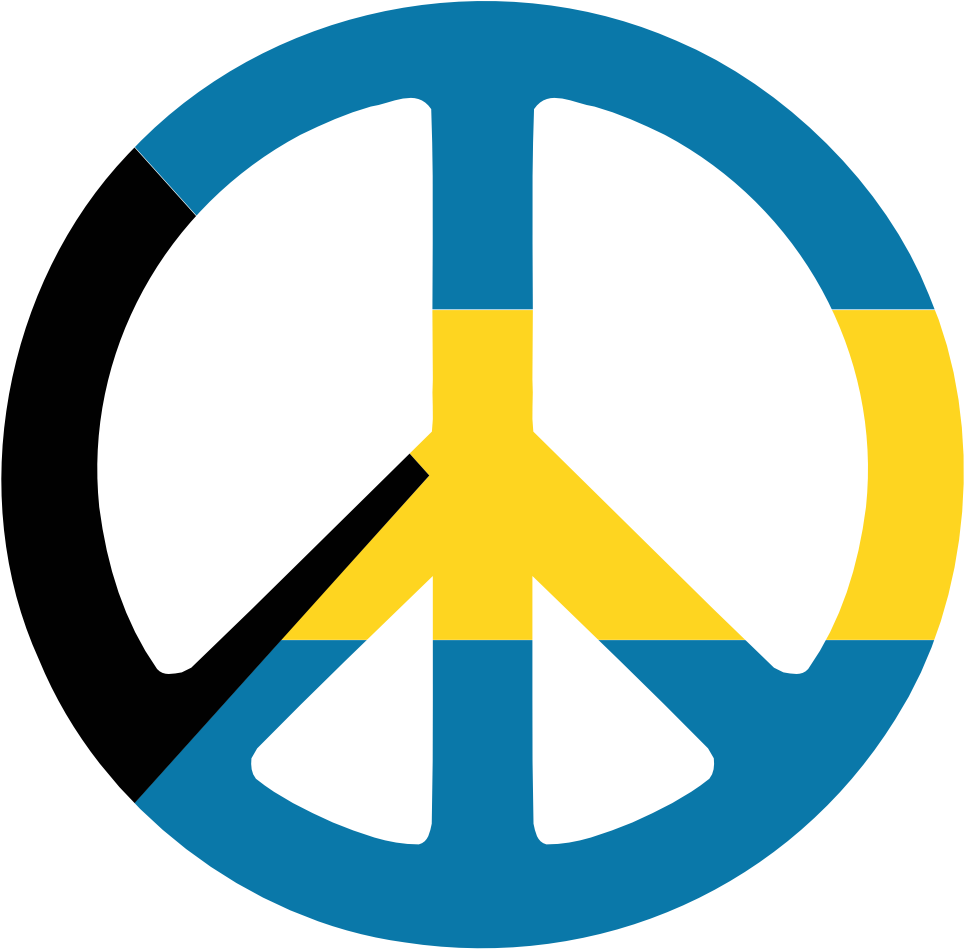 Bahamas Peace Symbol Flag 3 Suparedonkulous Flagartist - Bahamas Symbol Clipart (555x555), Png Download