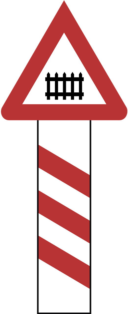 Germany, Railway Crossing, Warning, Road Sign - Verkehrszeichen Clipart (640x1280), Png Download