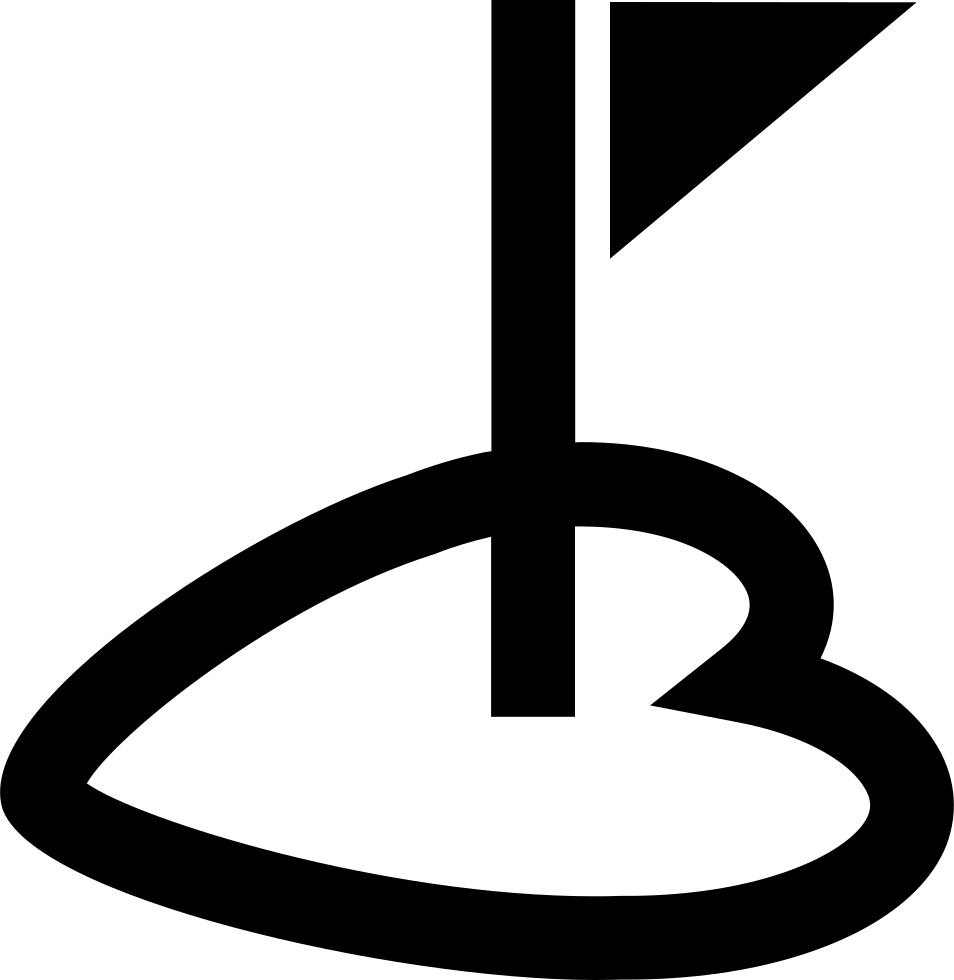 Golf Lover Concept With A Flag On A Pole In A Heart Clipart (954x980), Png Download