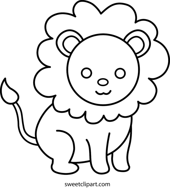 Sweet Of Cute Free Lion - Clip Art - Png Download (542x600), Png Download