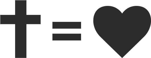 Cross Equals Love Black And White Clipart (938x371), Png Download