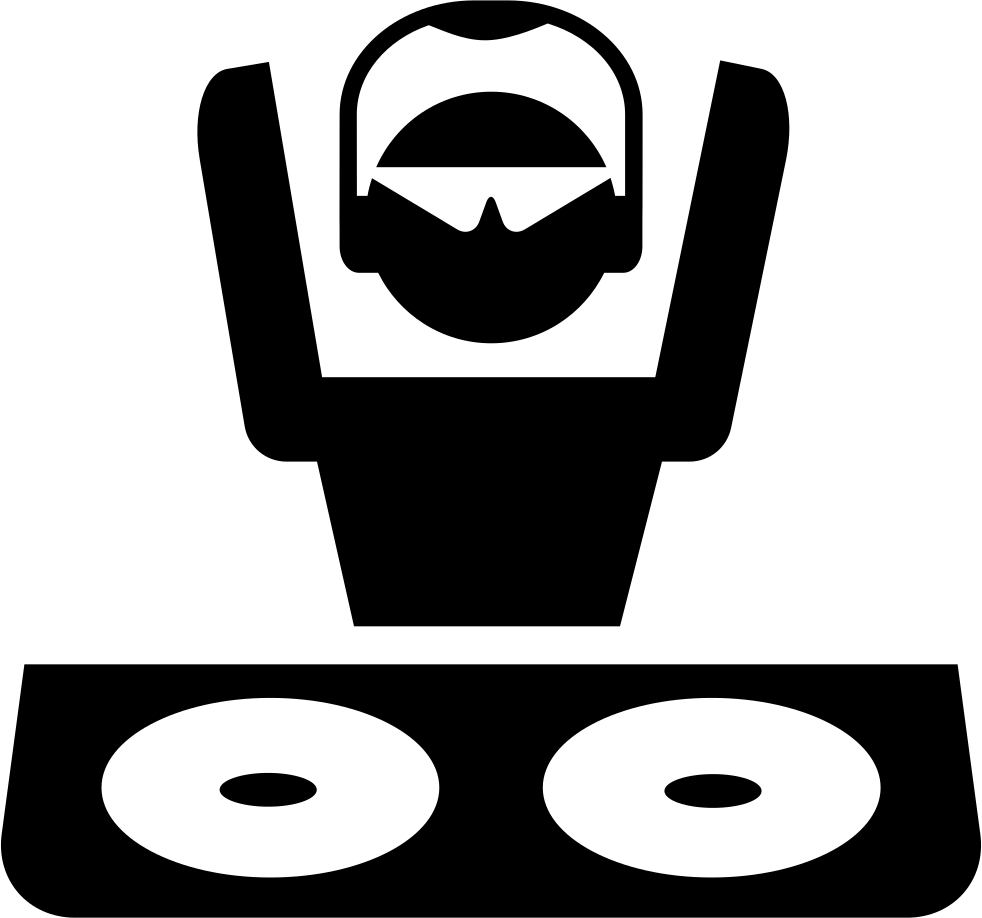 Disc Jockey With Shades And Headphones At - Dj Booth Icon Clipart (982x918), Png Download