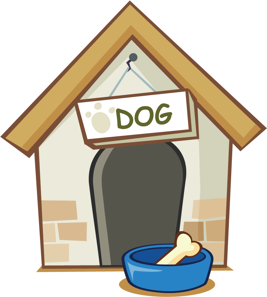 Graphic Library Library Dog Puppy House Transprent - Dibujo De Perro Y Su Casa Clipart (1000x1000), Png Download