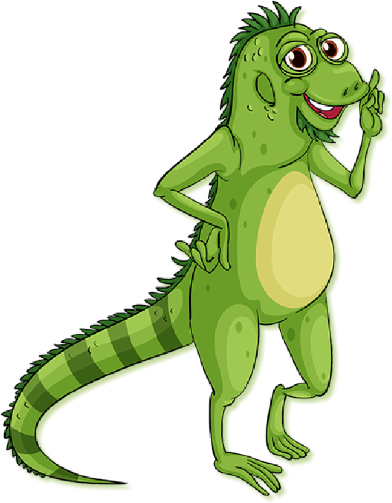 Gecko Clipart Iguana - Cartoon - Png Download (633x763), Png Download