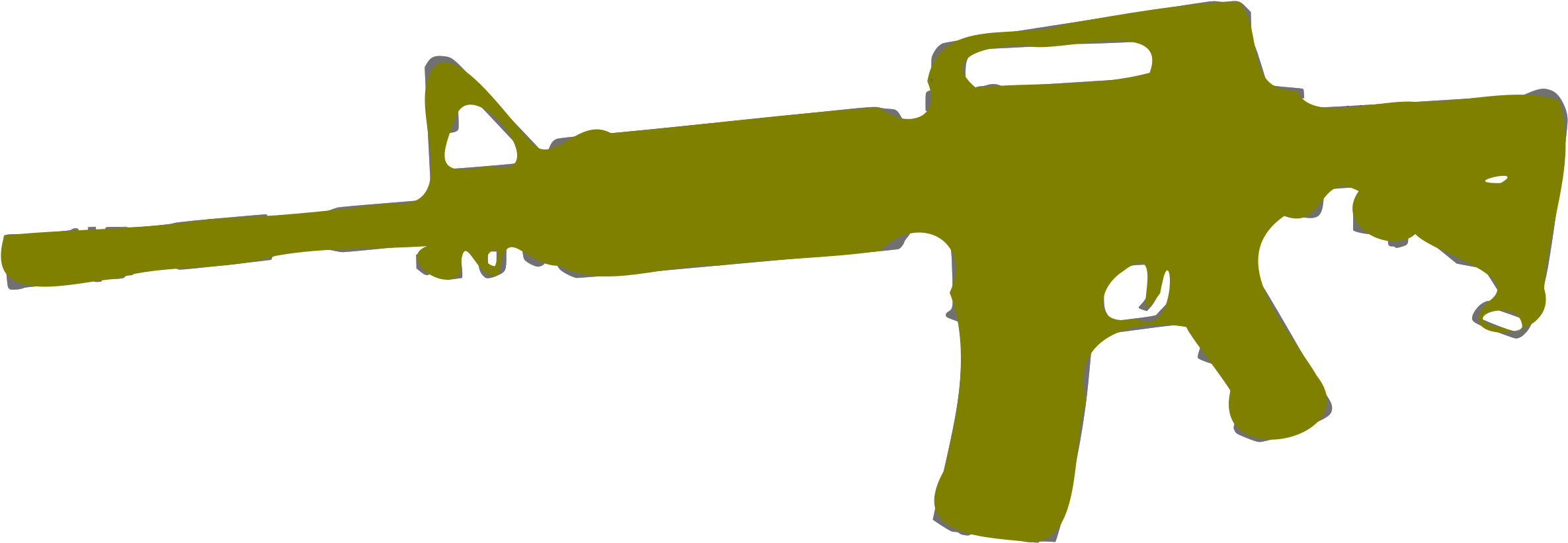 Clip Art Details - Airsoft M4 Green Gas - Png Download (1000x356), Png Download