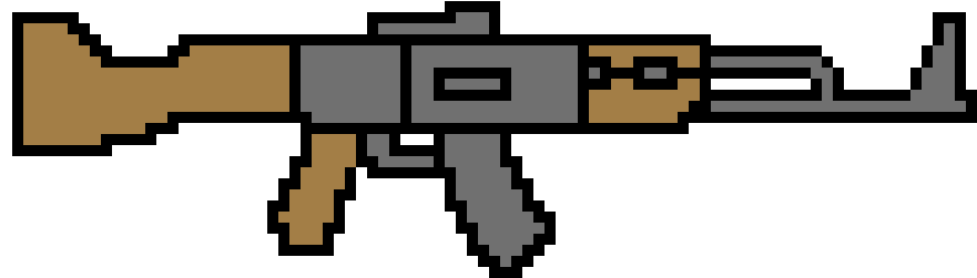 Ak - Ak 47 Pixel Art Clipart (990x360), Png Download