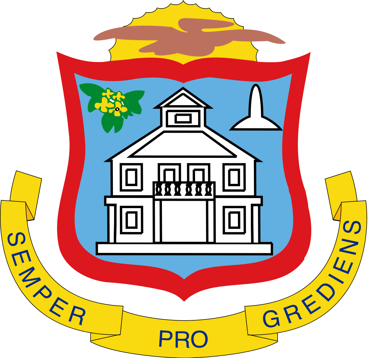 St Maarten Coat Of Arms Clipart (1200x1168), Png Download