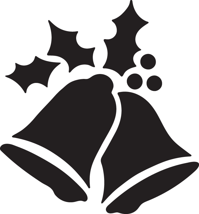 Christmas Bells And Holly - Christmas Day Clipart (648x694), Png Download
