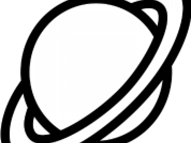 Planets Clipart Galaxy - Planet Cartoon Black And White - Png Download (640x480), Png Download