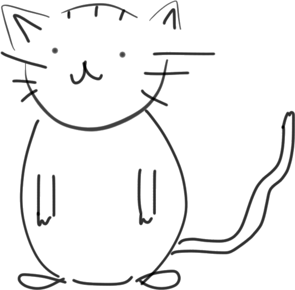 Fileblack And White Cat Sketch - Black And White Sketch Of Cat Clipart (613x597), Png Download