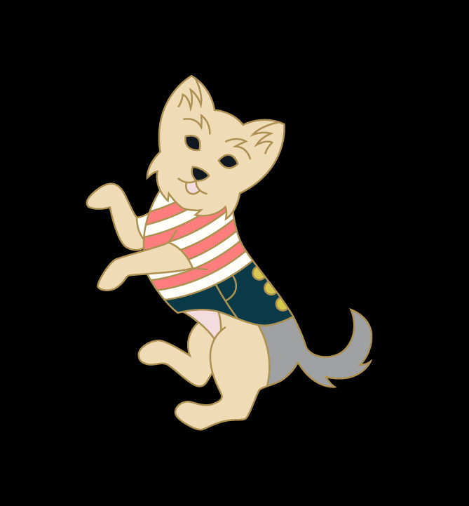 Dog Pin Design - Cartoon Clipart (669x721), Png Download