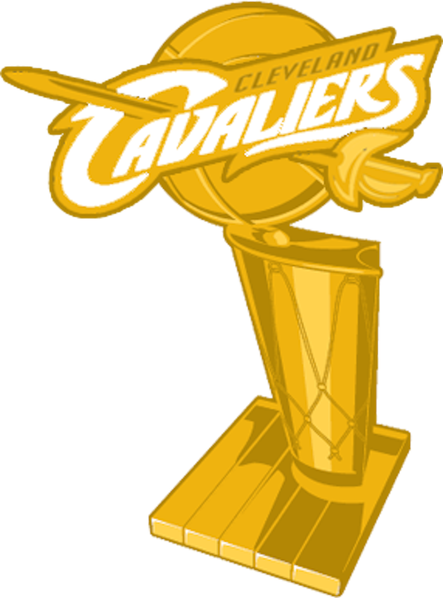 Graphic Designer Blends Nba Team Logos Into Larry O'brien - Men's Adidas Cleveland Cavaliers #23 Lebron James Swingman Clipart (630x850), Png Download