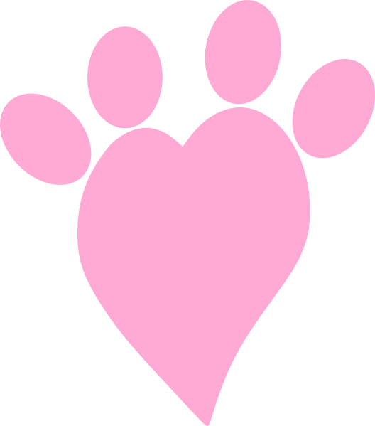Heart Paw Cliparts - Pink Heart Paw Print - Png Download (528x599), Png Download