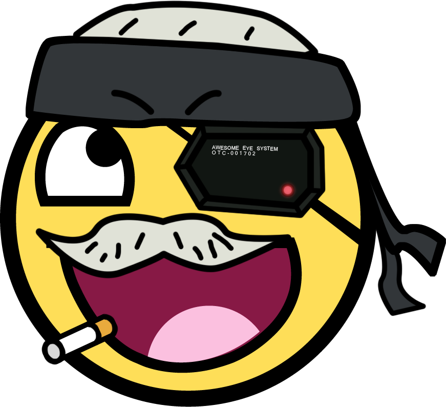 Awesome Old Snake By Clip Art Black And White Library - Awesome Smiley - Png Download (871x794), Png Download