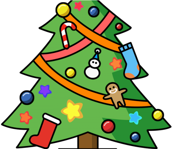 Christmas Graphic Art - Christmas Tree Cartoon Cute Clipart (640x480), Png Download