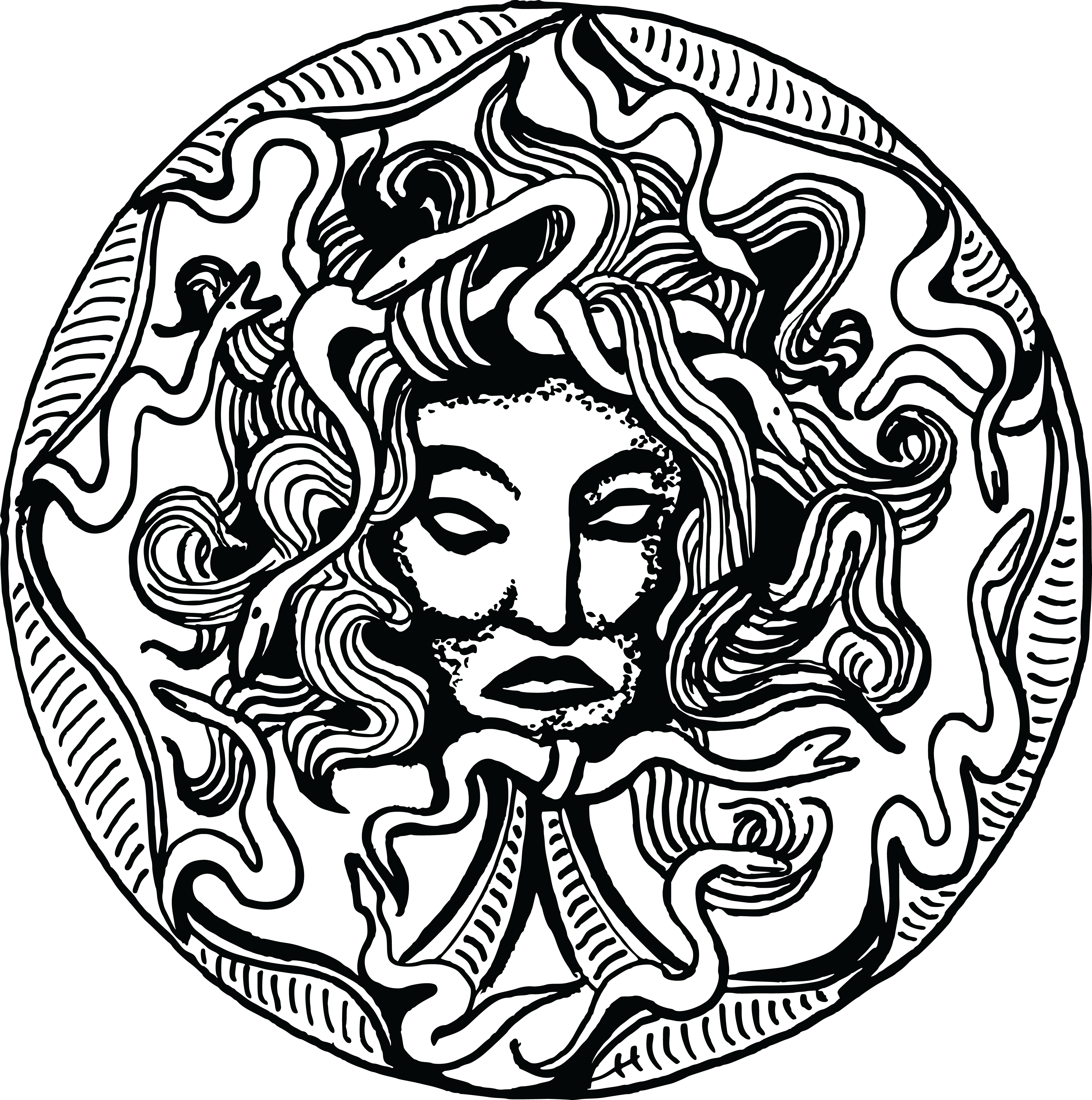 - Eps, - Svg, - Free Clipart Of A Medusa Amulet - Gorgoneion Png Transparent Png (4000x4028), Png Download