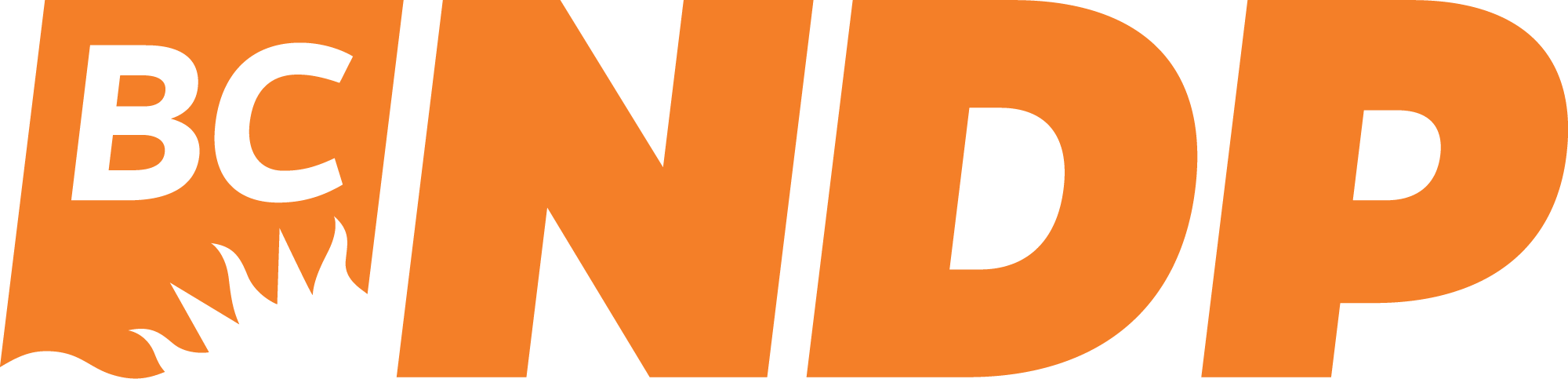 New Democratic Party Of Bc Moveup - Bc Ndp Logo 2017 Clipart (2000x483), Png Download