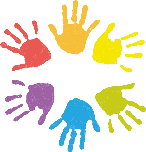 Child Care Photos - Colorful Hands Clipart (768x576), Png Download