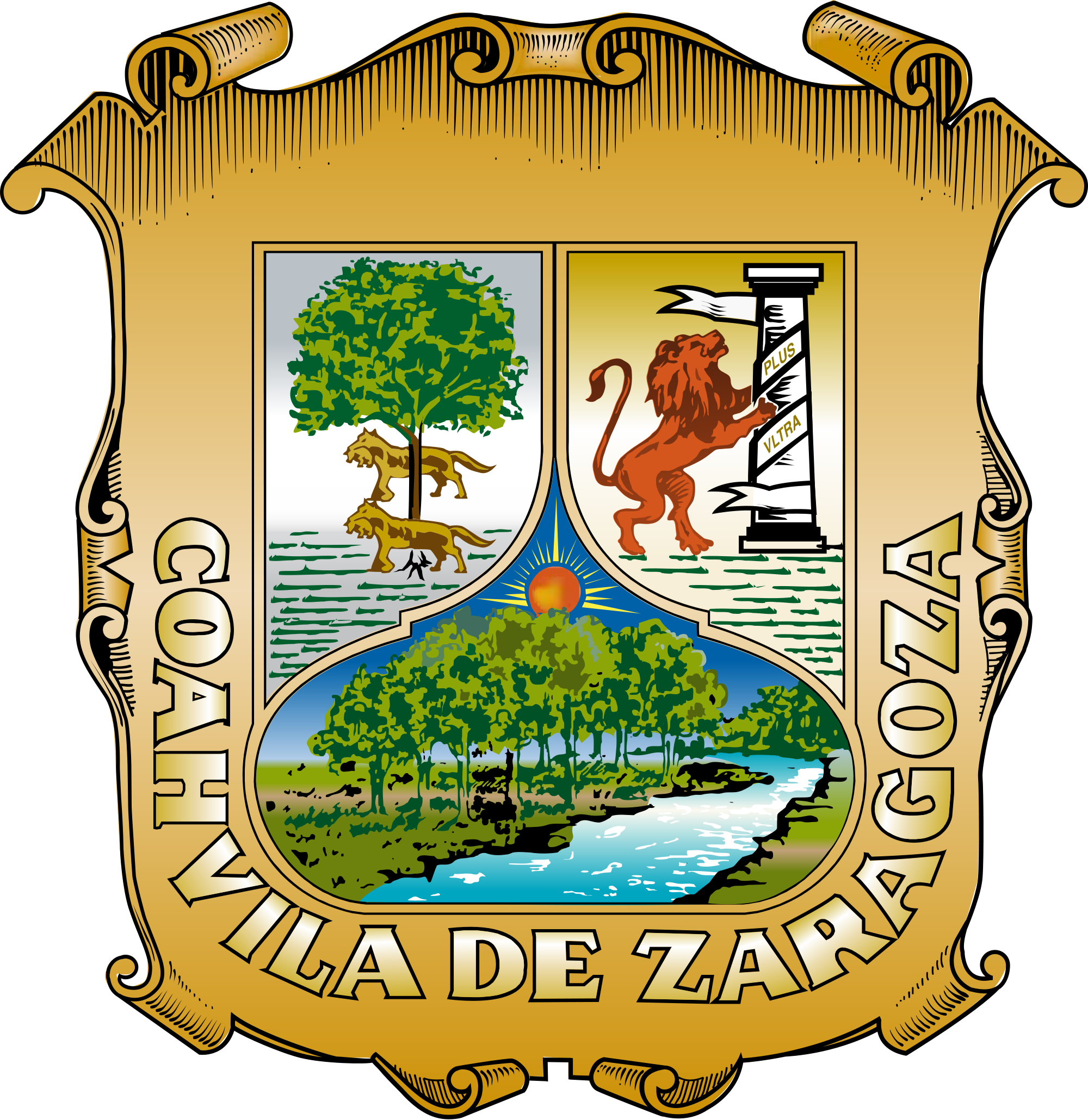 Principales Ciudades De Coahuila - Escudo De Coahuila De Zaragoza Clipart (1200x1236), Png Download