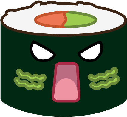 Transparent Sushi Free Download On Melbournechapter - Angry Sushi Clipart (843x596), Png Download