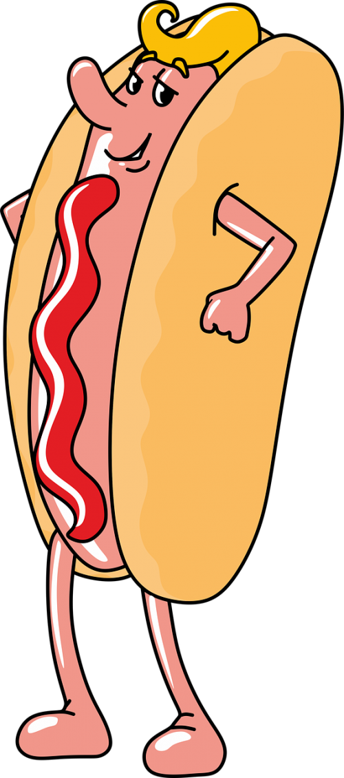 Hot Food,ketchup, - Desenhor Do Cachorro Quente Png Clipart (500x1130), Png Download