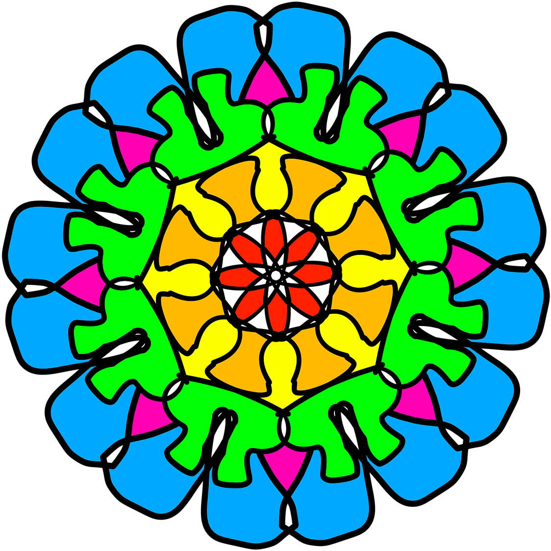 Flower,cute And White,coloring Page, - Design Clipart (1280x1280), Png Download