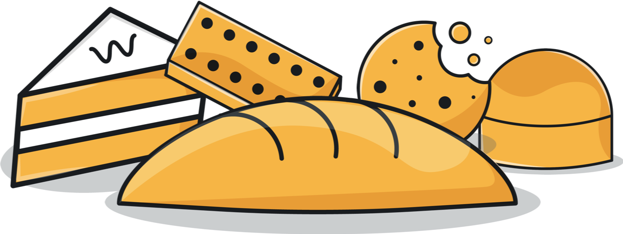 Baked Goods Clipart (1229x462), Png Download