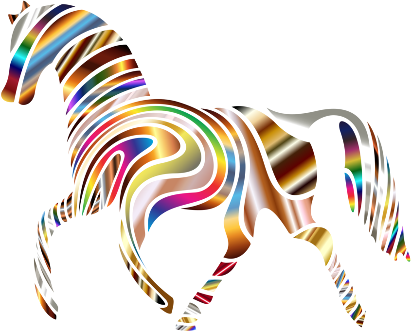 Horse Computer Icons Art Symbol - Rainbow Horse Clipart (1044x750), Png Download