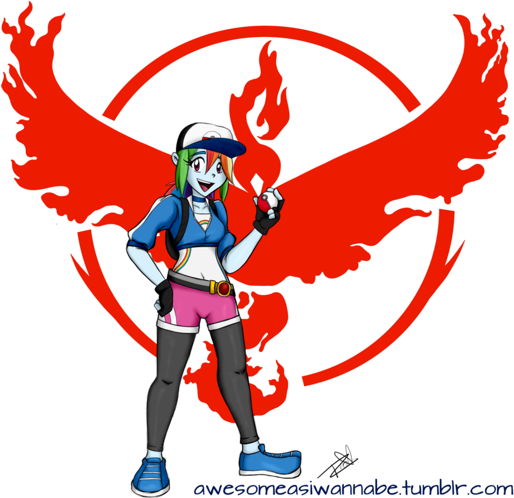 Awesomeasiwannabe, Equestria Girls, Moltres, Pokéball, - Rainbow Dash Pokemon Team Clipart (1024x1024), Png Download