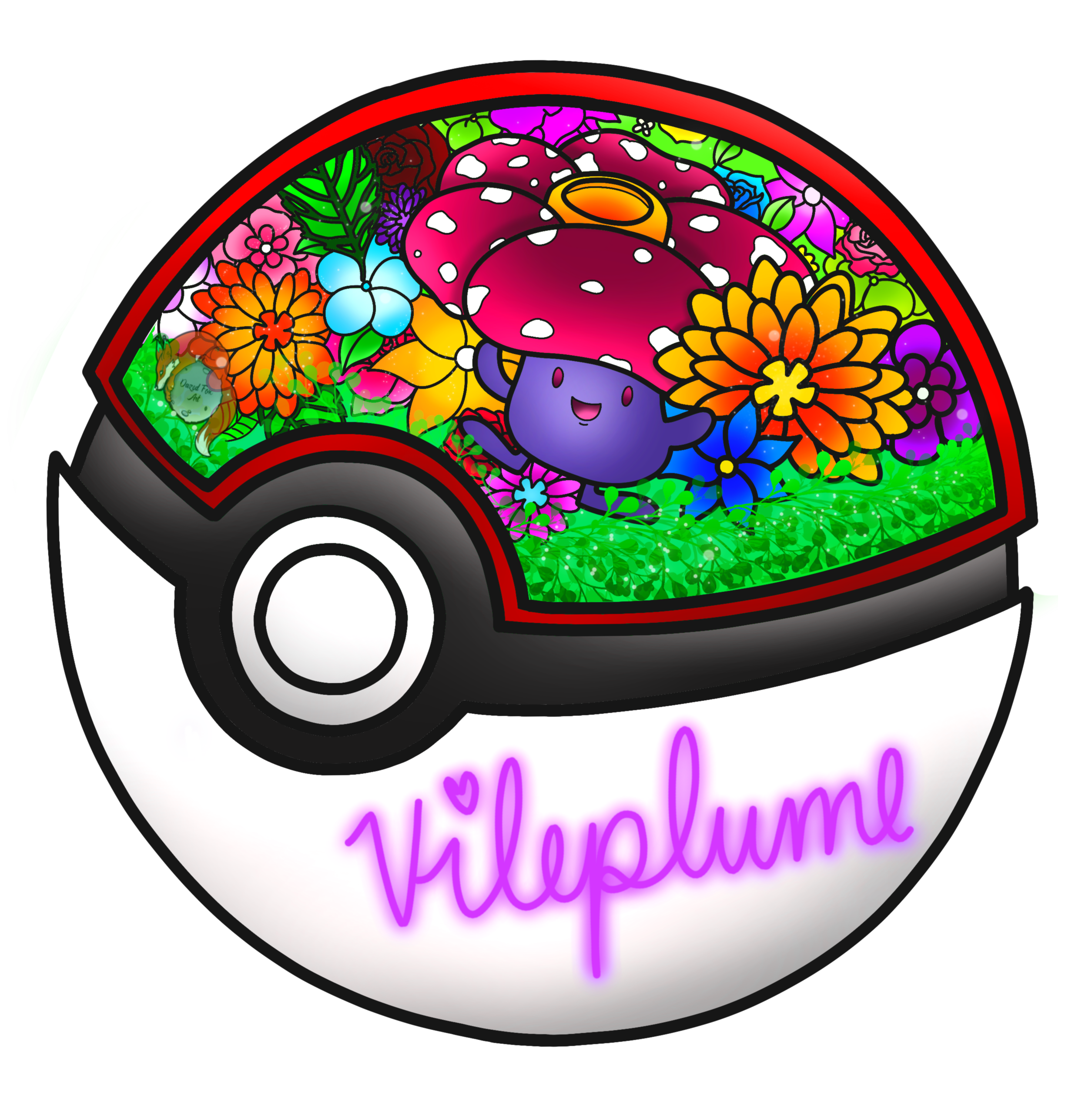 Vileplume Pokeball Sticker - Art Clipart (2550x3300), Png Download